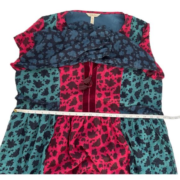 Matilda Jane Dress Womens XL Multicolor Floral Long Sleeve Hi-Low Hem Swiss Dot - Picture 8 of 10